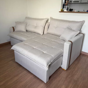 Sofá Cama Retrátil Lisboa Zero Caixa Pillow 16cm